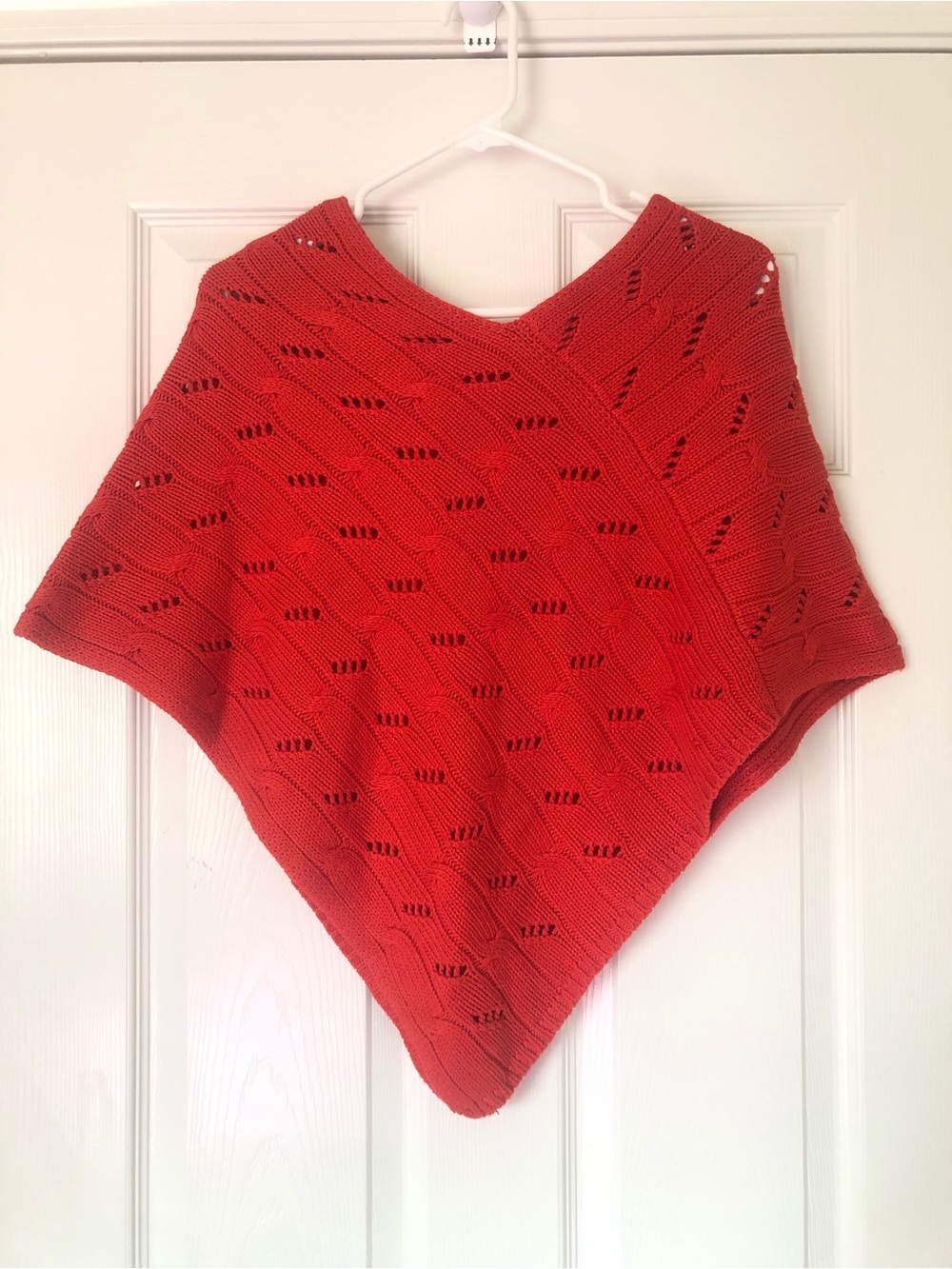 LOFT Red Knit Poncho